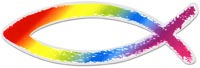 Aufkleber - Aufkleber 'Fisch' Rainbow, transparent