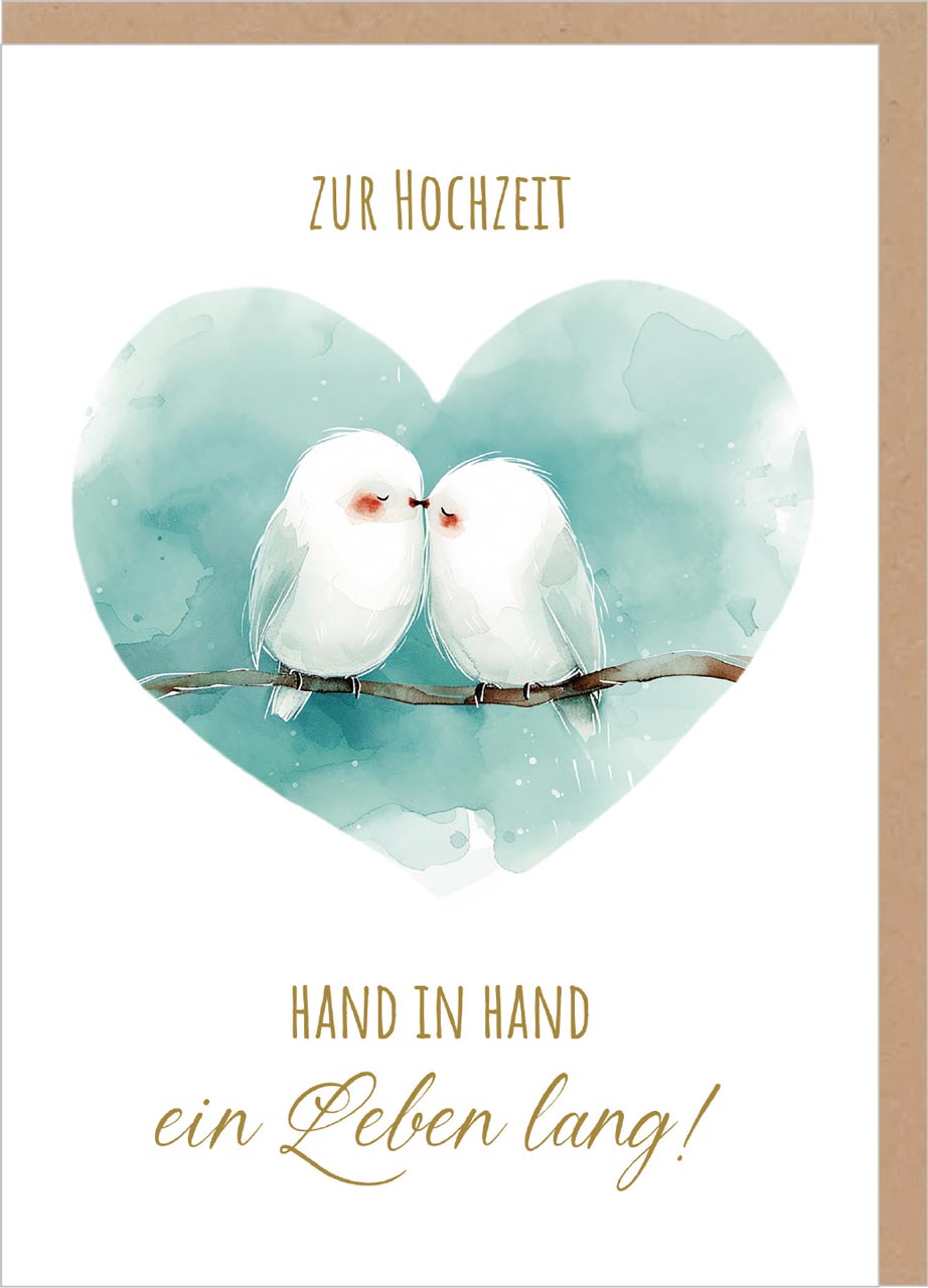 Faltkarte 'Zur Hochzeit - Hand in Hand ein Leben lang!'