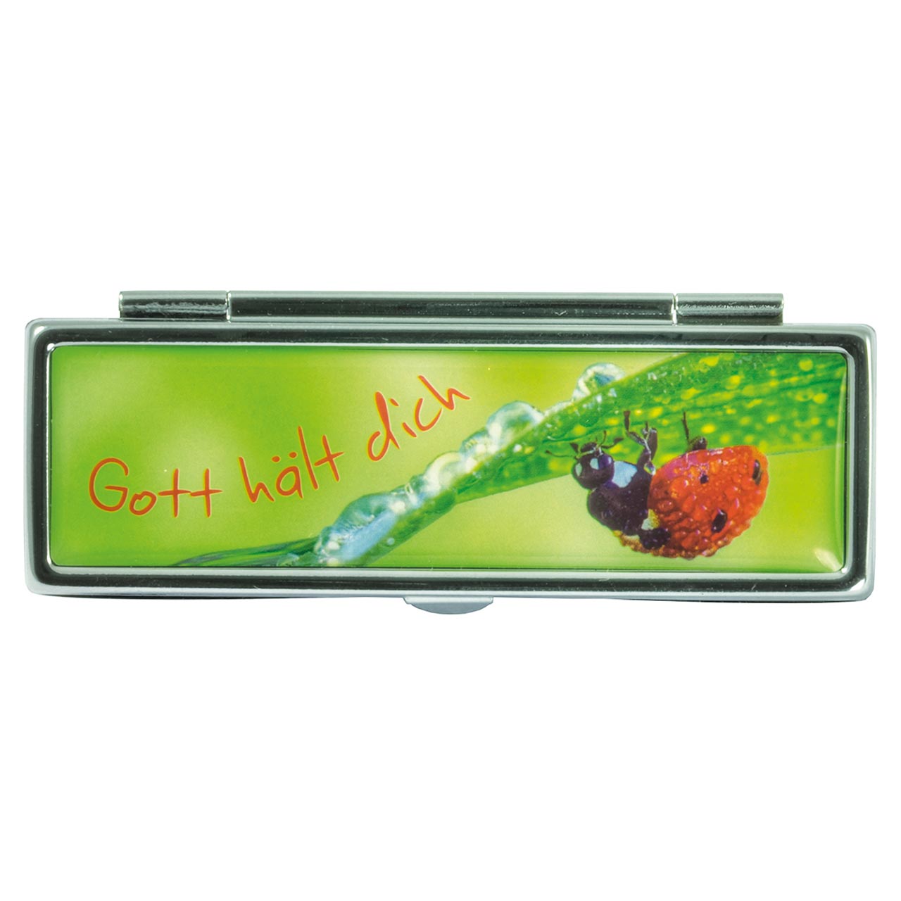 Gott hält dich in seiner Hand Lippenstift-Etui - Gott hält dich in seiner Hand - Marienkäfer Blatt Tropfen
