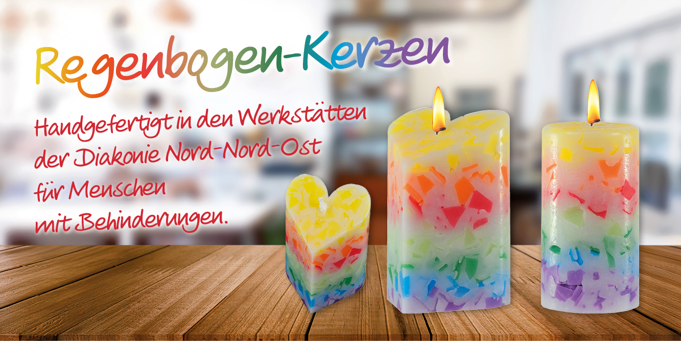 Regenbogen-Kerzen