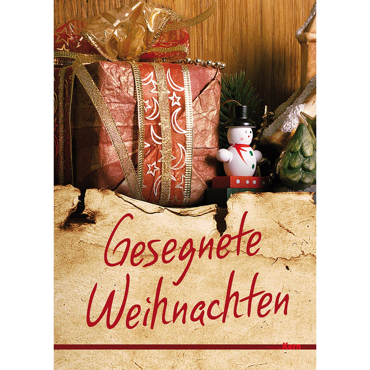 Gesegnete Weihnachten Faltkarte - Gesegnete Weihnachten - Geschenk Schneemann