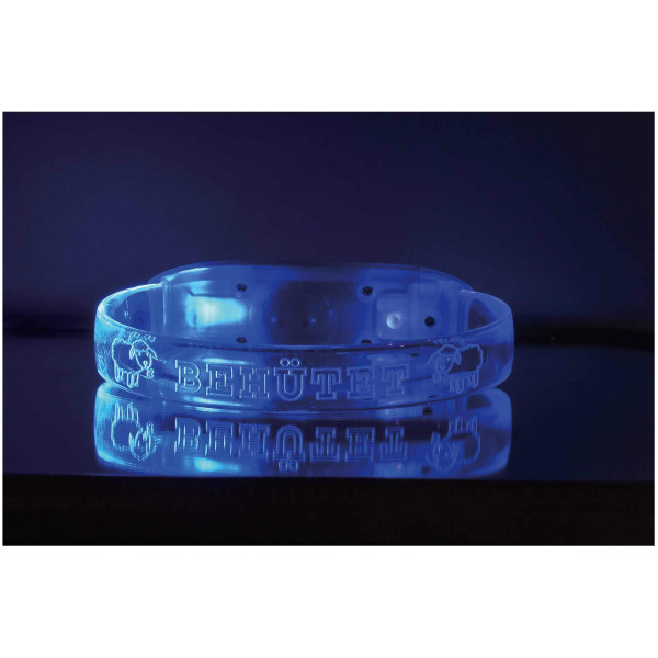 LED-Armband 'Behütet' blau