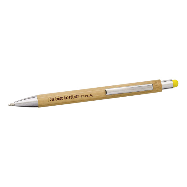 Kugelschreiber Bambus 'Kostbar' gelb