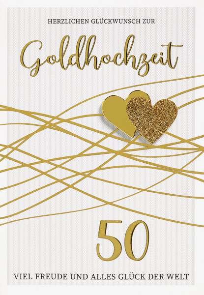 Faltkarte 'Herzlichen Glückwunsch zur Goldhochzeit'