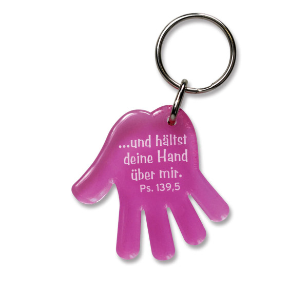 Schlüsselanhänger 'Hand' pink