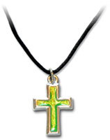 Halskette mit Anhänger Kreuz Farbwechsel