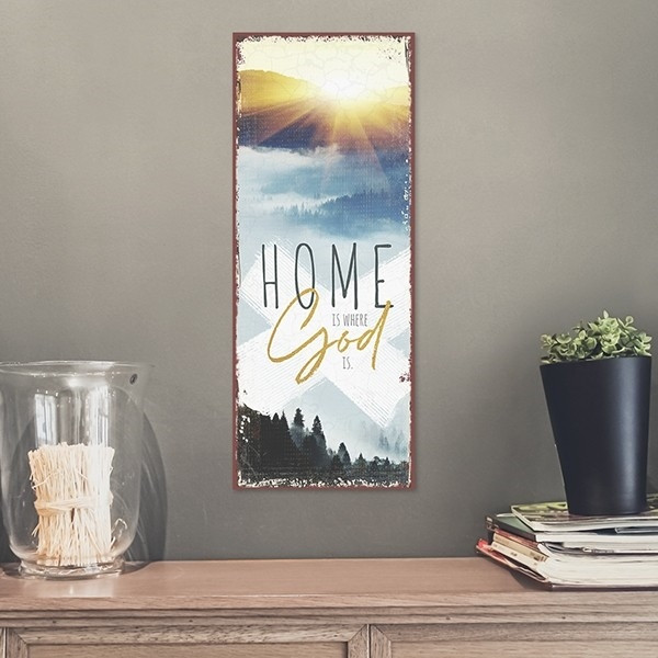 Metallschild 'Home is where God is.'