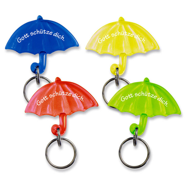 Schlüsselanhänger 'Regenschirm' sortiert