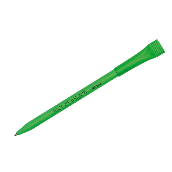Kugelschreiber aus Papier 'Alles ist möglich Mk 9,23' grün