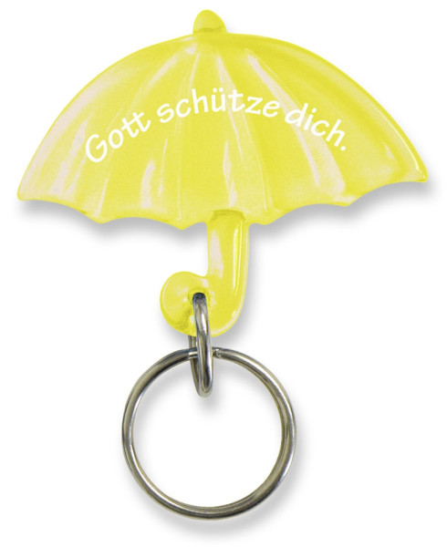 Schlüsselanhänger 'Regenschirm' gelb