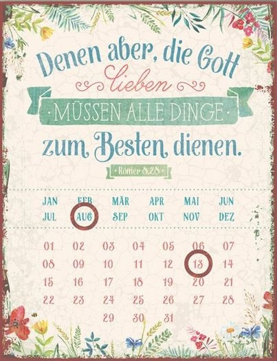 Magnetkalender 'Denen aber, die Gott ..'
