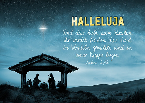 Postkarte Weihnachten 'Halleluja'