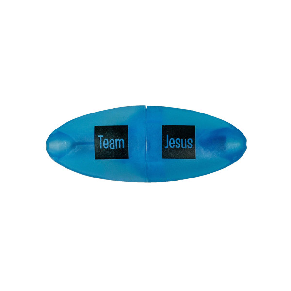 Mini-Textmarker 'Team Jesus' neon-blau