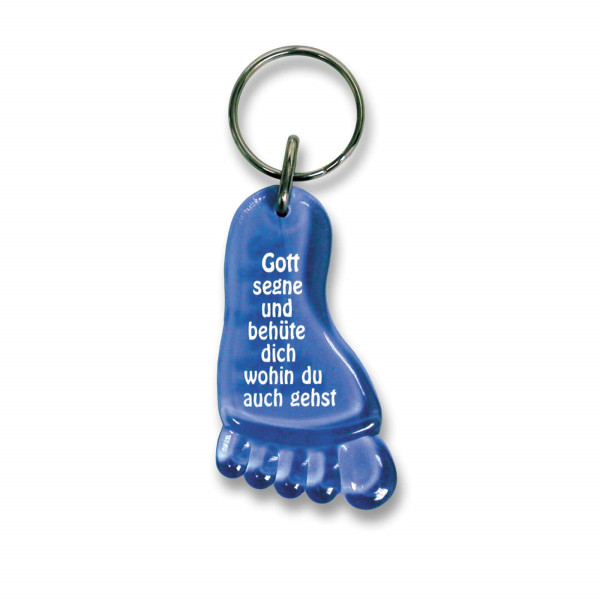 Schlüsselanhänger 'Fuß' blau