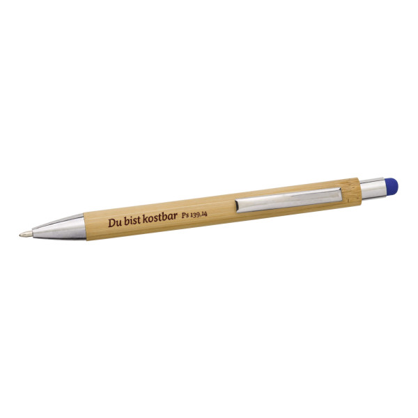 Kugelschreiber Bambus 'Kostbar' blau