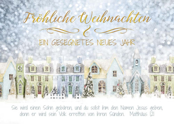 Faltkarte 'Fröhliche Weihnachten - Ein gesegnetes neues Jahr'