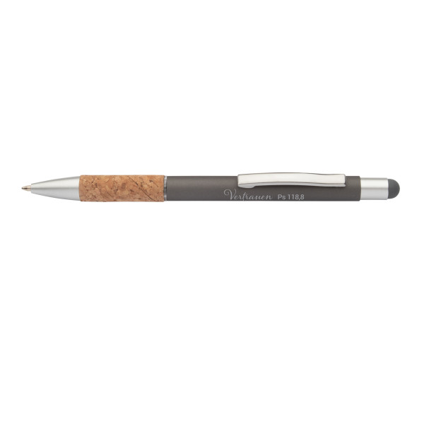 Kugelschreiber Touch Pen 'Vetrauen' grau
