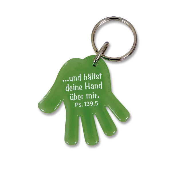 Schlüsselanhänger 'Hand' grün