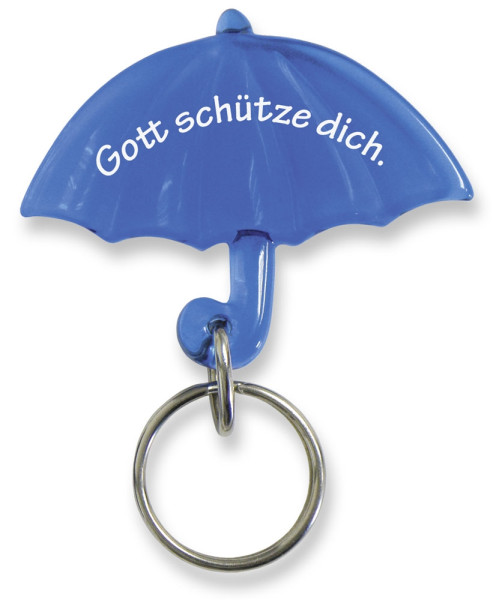Schlüsselanhänger 'Regenschirm' blau